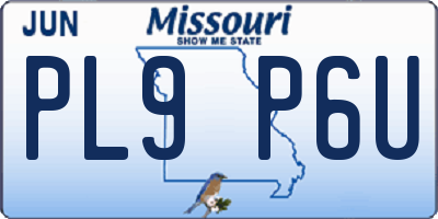 MO license plate PL9P6U