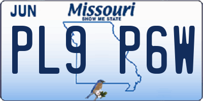 MO license plate PL9P6W