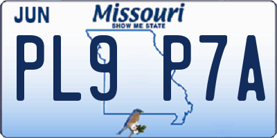 MO license plate PL9P7A