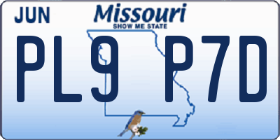MO license plate PL9P7D