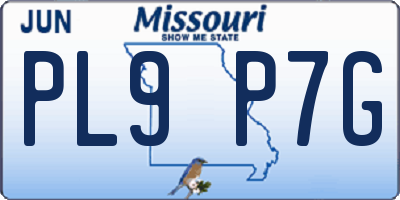 MO license plate PL9P7G