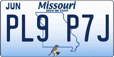 MO license plate PL9P7J
