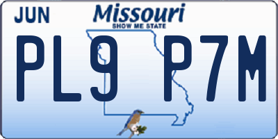 MO license plate PL9P7M