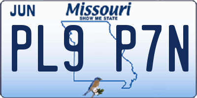 MO license plate PL9P7N