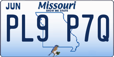 MO license plate PL9P7Q