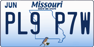 MO license plate PL9P7W