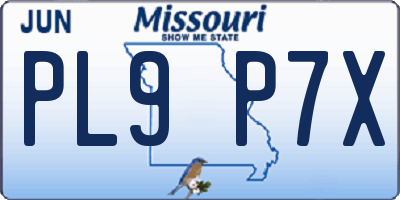 MO license plate PL9P7X