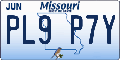 MO license plate PL9P7Y