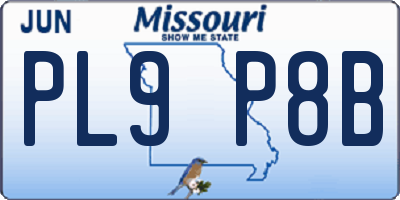 MO license plate PL9P8B