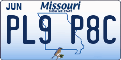MO license plate PL9P8C