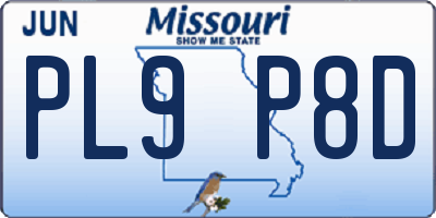 MO license plate PL9P8D
