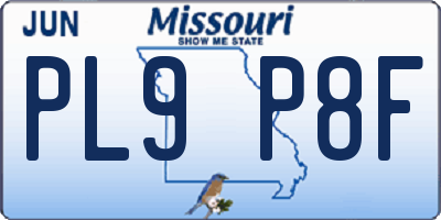 MO license plate PL9P8F