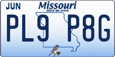 MO license plate PL9P8G