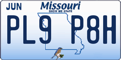MO license plate PL9P8H