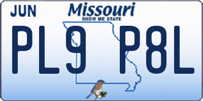 MO license plate PL9P8L