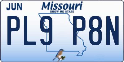 MO license plate PL9P8N