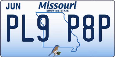 MO license plate PL9P8P