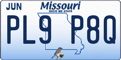 MO license plate PL9P8Q