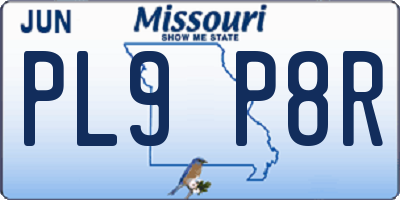 MO license plate PL9P8R