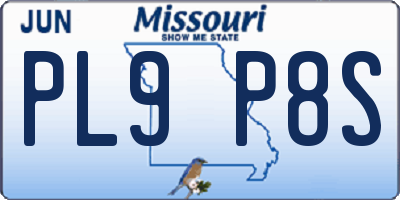 MO license plate PL9P8S