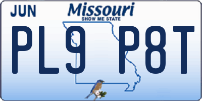 MO license plate PL9P8T