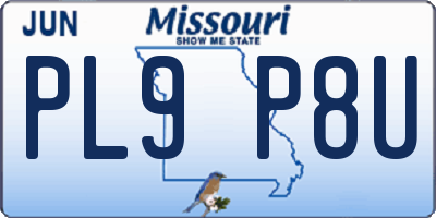 MO license plate PL9P8U