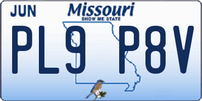 MO license plate PL9P8V