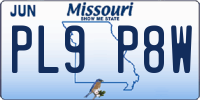 MO license plate PL9P8W