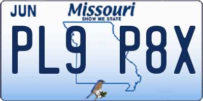 MO license plate PL9P8X
