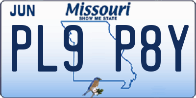 MO license plate PL9P8Y