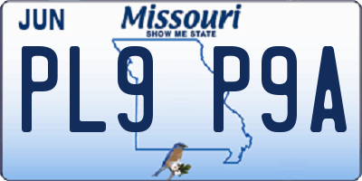 MO license plate PL9P9A