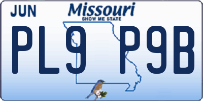 MO license plate PL9P9B