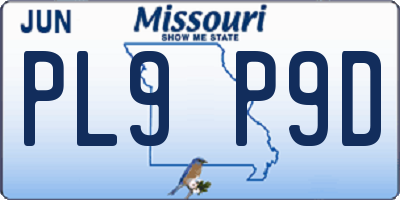 MO license plate PL9P9D