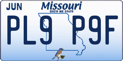 MO license plate PL9P9F