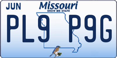 MO license plate PL9P9G