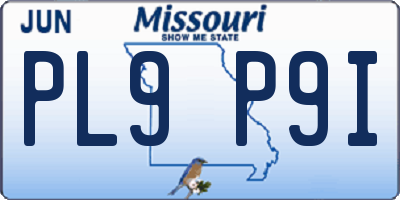 MO license plate PL9P9I