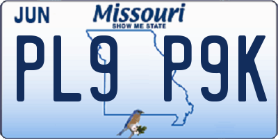 MO license plate PL9P9K