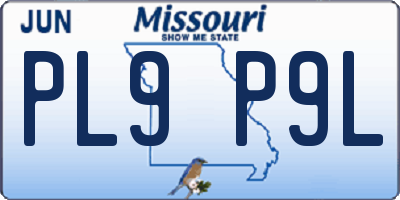 MO license plate PL9P9L
