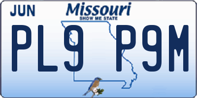 MO license plate PL9P9M