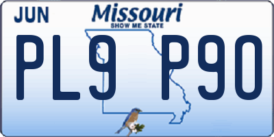 MO license plate PL9P9O