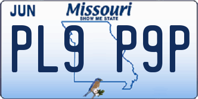 MO license plate PL9P9P