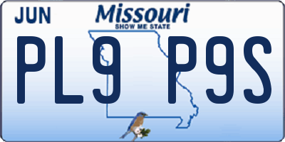 MO license plate PL9P9S