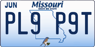MO license plate PL9P9T