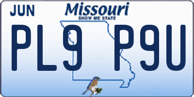 MO license plate PL9P9U
