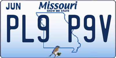 MO license plate PL9P9V