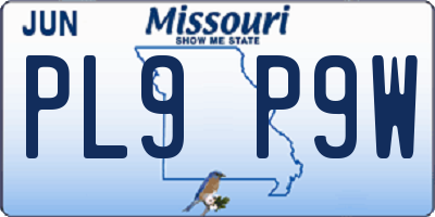 MO license plate PL9P9W