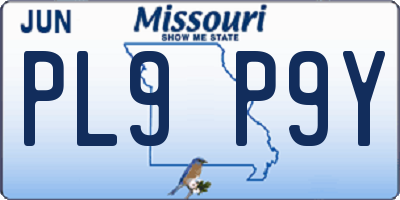 MO license plate PL9P9Y