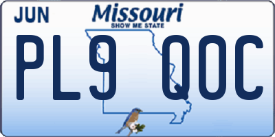 MO license plate PL9Q0C