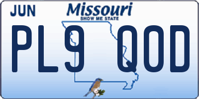MO license plate PL9Q0D