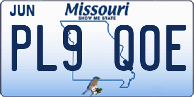 MO license plate PL9Q0E